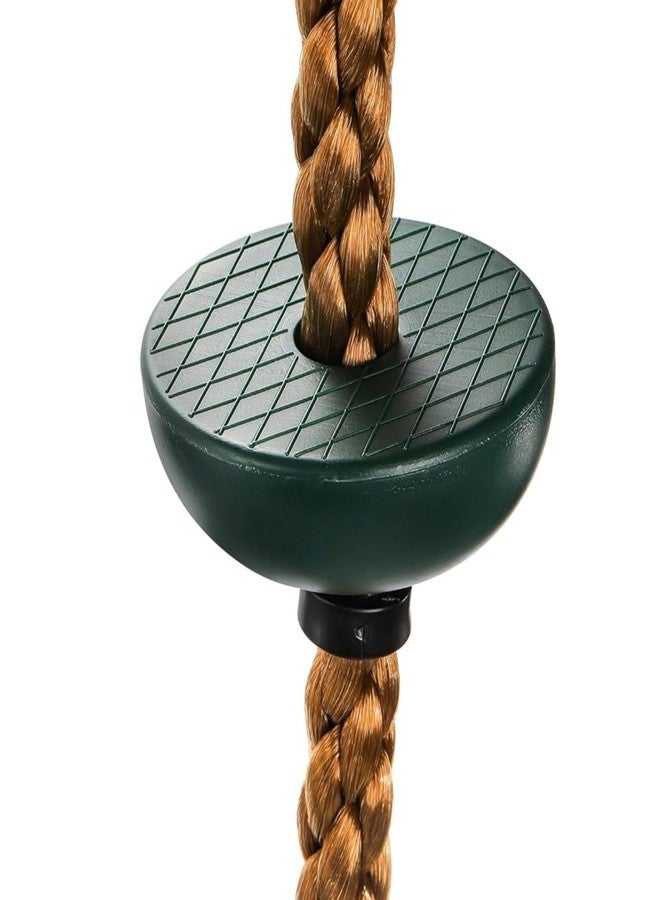 CHARMING TREASURES Metal Platforms Disc Tree Swing Seat And Climbing Knot Rope With Carabiner Hook For Kids Outdoor Playground Set (Green With Disc, 30 Cm, 200 Cm) - Image 2